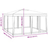 Stella Homewares Party Tent with 8 Mesh Sidewalls Anthracite 4x4 m HDPE