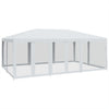 Stella Homewares Party Tent with 10 Mesh Sidewalls White 6x4 m HDPE