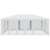 Stella Homewares Party Tent with 10 Mesh Sidewalls White 6x4 m HDPE