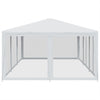 Stella Homewares Party Tent with 10 Mesh Sidewalls White 6x4 m HDPE