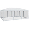 Stella Homewares Party Tent with 10 Mesh Sidewalls White 6x4 m HDPE