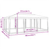 Stella Homewares Party Tent with 10 Mesh Sidewalls White 6x4 m HDPE
