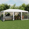 Stella Homewares Party Tent with 10 Mesh Sidewalls White 6x4 m HDPE