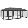 Stella Homewares Party Tent with 10 Mesh Sidewalls Anthracite 6x4 m HDPE