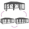 Stella Homewares Party Tent with 10 Mesh Sidewalls Anthracite 6x4 m HDPE