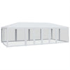 Stella Homewares Party Tent with 12 Mesh Sidewalls White 8x4 m HDPE
