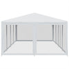 Stella Homewares Party Tent with 12 Mesh Sidewalls White 8x4 m HDPE