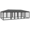 Stella Homewares Party Tent with 12 Mesh Sidewalls Anthracite 8x4 m HDPE