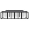 Stella Homewares Party Tent with 12 Mesh Sidewalls Anthracite 8x4 m HDPE