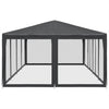 Stella Homewares Party Tent with 12 Mesh Sidewalls Anthracite 8x4 m HDPE