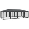 Stella Homewares Party Tent with 12 Mesh Sidewalls Anthracite 8x4 m HDPE