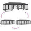 Stella Homewares Party Tent with 12 Mesh Sidewalls Anthracite 8x4 m HDPE