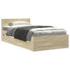 Stella Homewares Bed Frame with Headboard without Mattress Sonoma Oak 90x190 cm