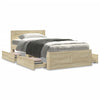 Stella Homewares Bed Frame with Headboard without Mattress Sonoma Oak 90x190 cm