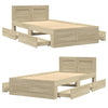Stella Homewares Bed Frame with Headboard without Mattress Sonoma Oak 90x190 cm