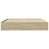 Stella Homewares Bed Frame without Mattress Sonoma Oak 183x203 cm King Engineered Wood