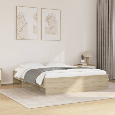 Stella Homewares Bed Frame without Mattress Sonoma Oak 150x200 cm Engineered Wood