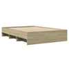 Stella Homewares Bed Frame without Mattress Sonoma Oak 135x190 cm Engineered Wood