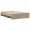Stella Homewares Bed Frame without Mattress Sonoma Oak 135x190 cm Engineered Wood