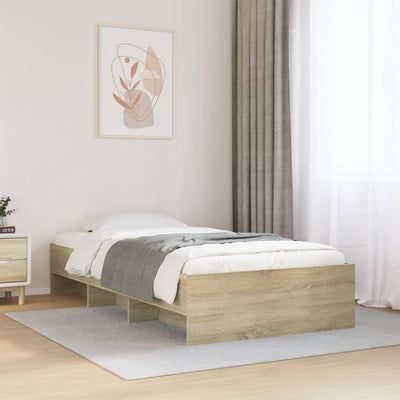 Stella Homewares Bed Frame without Mattress Sonoma Oak 90x190 cm Engineered Wood