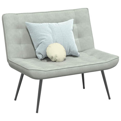 Stella Homewares Bench Light Grey 110x74x84 cm Velvet