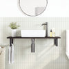 Stella Homewares Basin Shelf Wall Mounted Steel and Solid Wood Oak