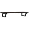 Stella Homewares Basin Shelf Wall Mounted Steel and Solid Wood Oak