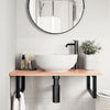 Stella Homewares Basin Shelf Wall Mounted Steel and Solid Wood Oak