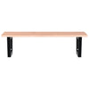 Stella Homewares Basin Shelf Wall Mounted Steel and Solid Wood Oak