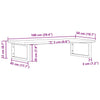 Stella Homewares Basin Shelf Wall Mounted Steel and Solid Wood Oak