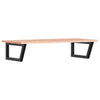 Stella Homewares Basin Shelf Wall Mounted Steel and Solid Wood Oak