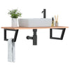 Stella Homewares Basin Shelf Wall Mounted Steel and Solid Wood Oak