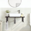 Stella Homewares Basin Shelf Wall Mounted Steel and Solid Wood Oak