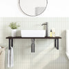 Stella Homewares Basin Shelf Wall Mounted Steel and Solid Wood Oak