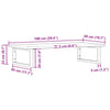 Stella Homewares Basin Shelf Wall Mounted Steel and Solid Wood Oak