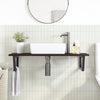 Stella Homewares Basin Shelf Wall Mounted Steel and Solid Wood Oak
