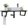 Stella Homewares Basin Shelf Wall Mounted Steel and Solid Wood Oak
