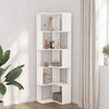 Stella Homewares Corner Bookcase 5-Tier White 50x50x179 cm Engineered Wood