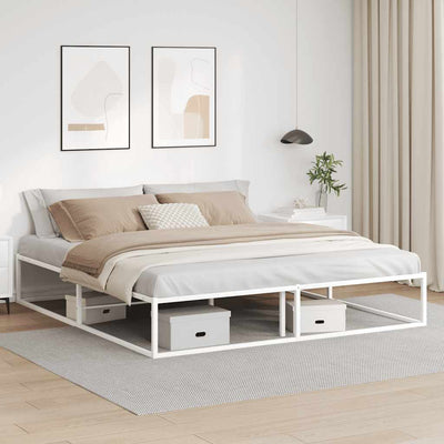 Stella Homewares Bed Frame without Mattress White 183x203 cm King Metal