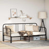 Stella Homewares Daybed with Trundle without Mattress Black 92x187 cm Single Metal
