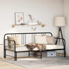 Stella Homewares Daybed with Trundle without Mattress Black 92x187 cm Single Metal