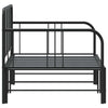 Stella Homewares Daybed with Trundle without Mattress Black 92x187 cm Single Metal
