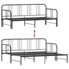 Stella Homewares Daybed with Trundle without Mattress Black 92x187 cm Single Metal