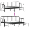 Stella Homewares Daybed with Trundle without Mattress Black 92x187 cm Single Metal