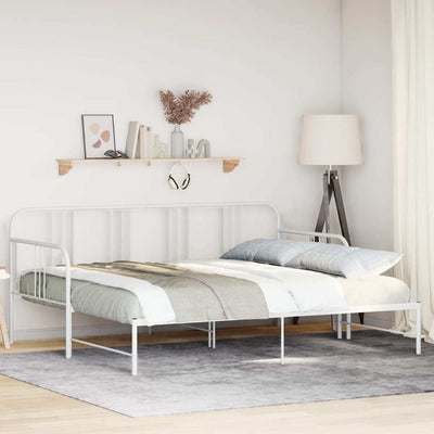 Stella Homewares Daybed with Trundle without Mattress White 92x187 cm Single Metal