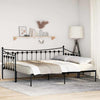 Stella Homewares Daybed with Trundle without Mattress Black 92x187 cm Single Metal
