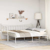 Stella Homewares Daybed with Trundle without Mattress White 92x187 cm Single Metal