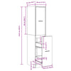 Stella Homewares Apothecary Cabinet White 30x41x144.5 cm Engineered Wood