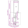 Stella Homewares Apothecary Cabinet White 40x41x174.5 cm Engineered Wood