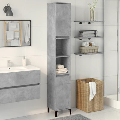 Stella Homewares Bathroom Cabinet Concrete Grey 30x30x190 cm Engineered Wood